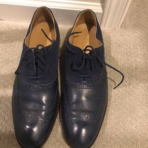 Cole Haan Blue leather/Suede Shoes. Slightly used.